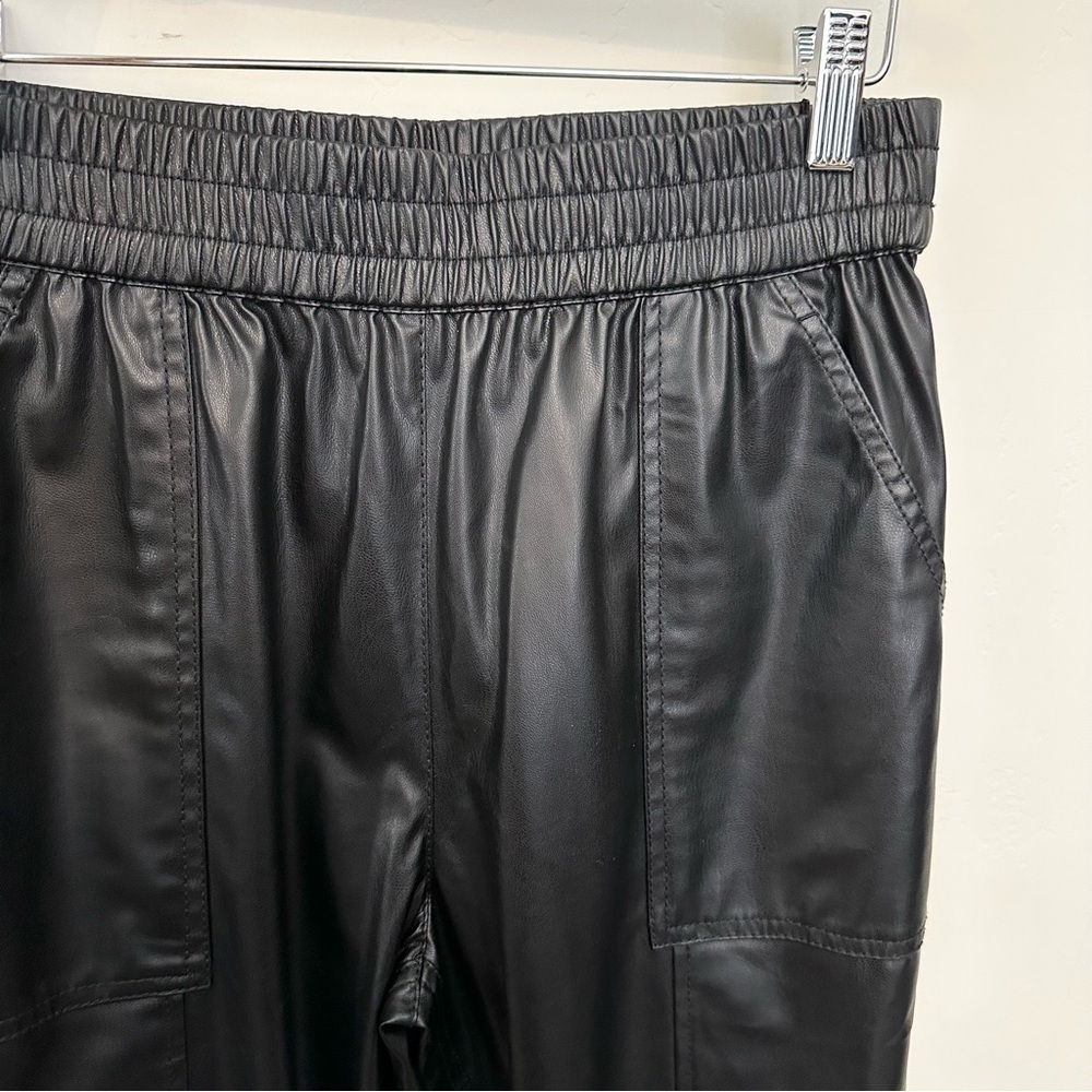 Derek Lam 10 Crosby Faux Leather Jogger Pants Black - Picture 4 of 12